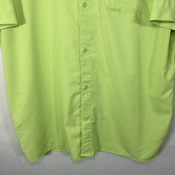 Under Armour Fitted Short Sleeve Button Down Fishing Shirt Mens XLT Green Vented - Picture 3 of 12